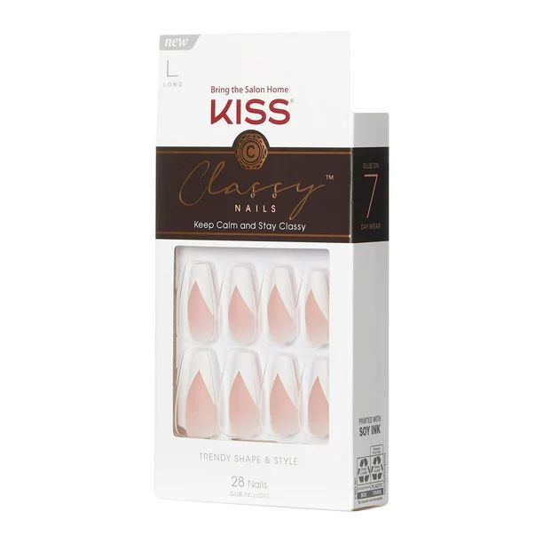 KISS Classy Nails, You're Gorgeous, Long, Coffin - Walmart.com | Walmart (US)