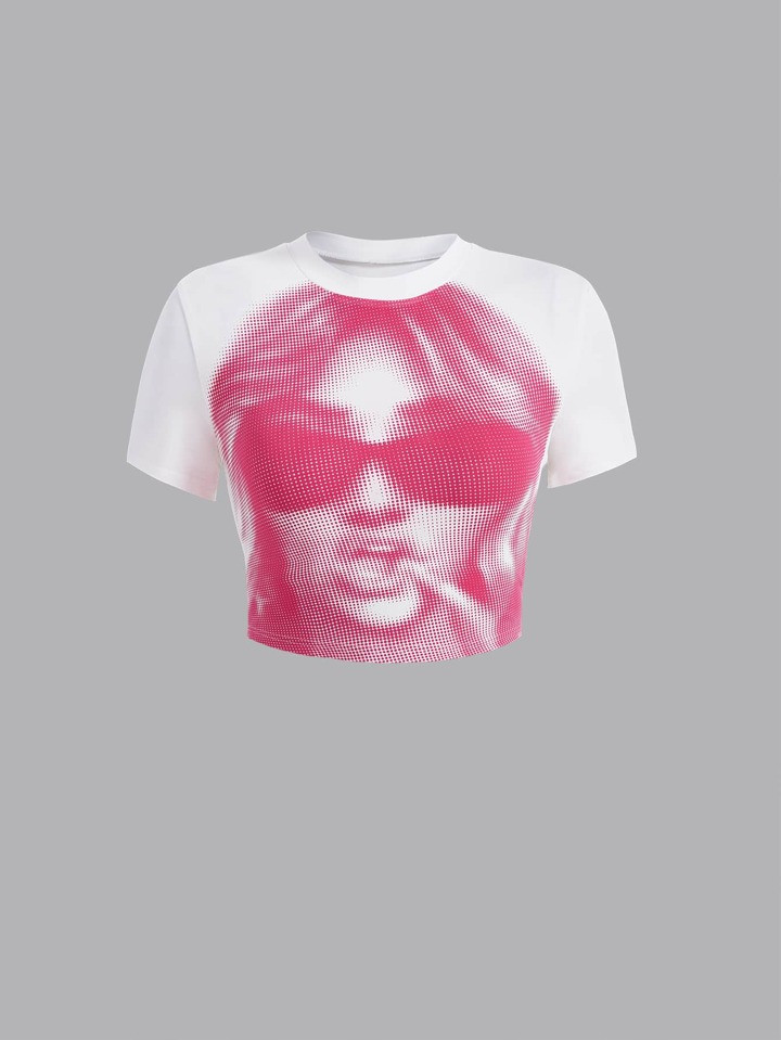 SHEIN ICON Rave Figure Graphic Crop Tee | SHEIN