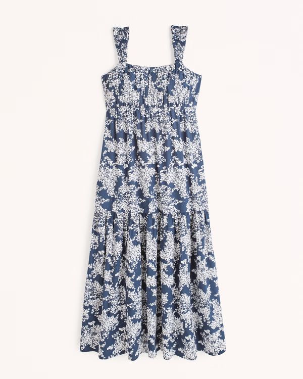 Bow Back Poplin Maxi Dress | Abercrombie & Fitch (UK)
