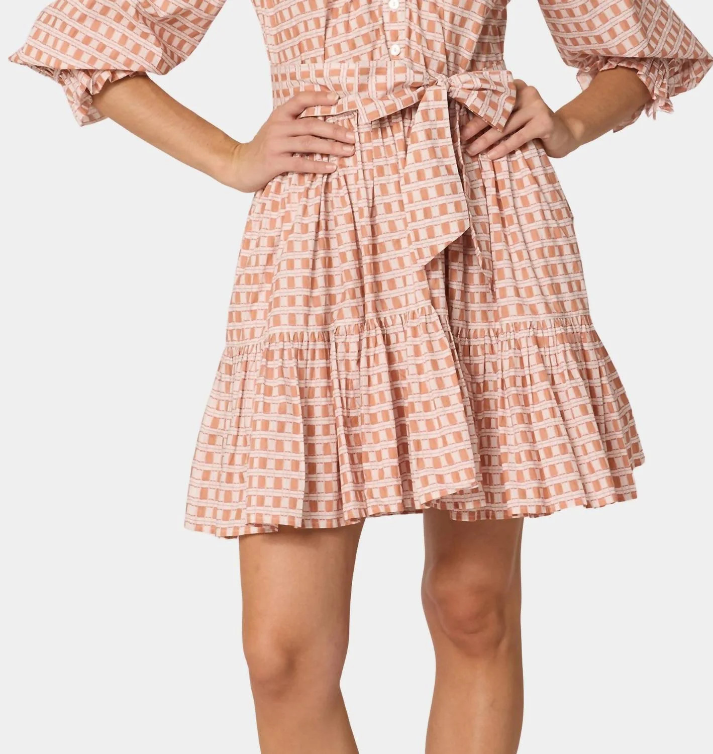 Gloria Mini Dress In Bellini Plaid | Shop Simon