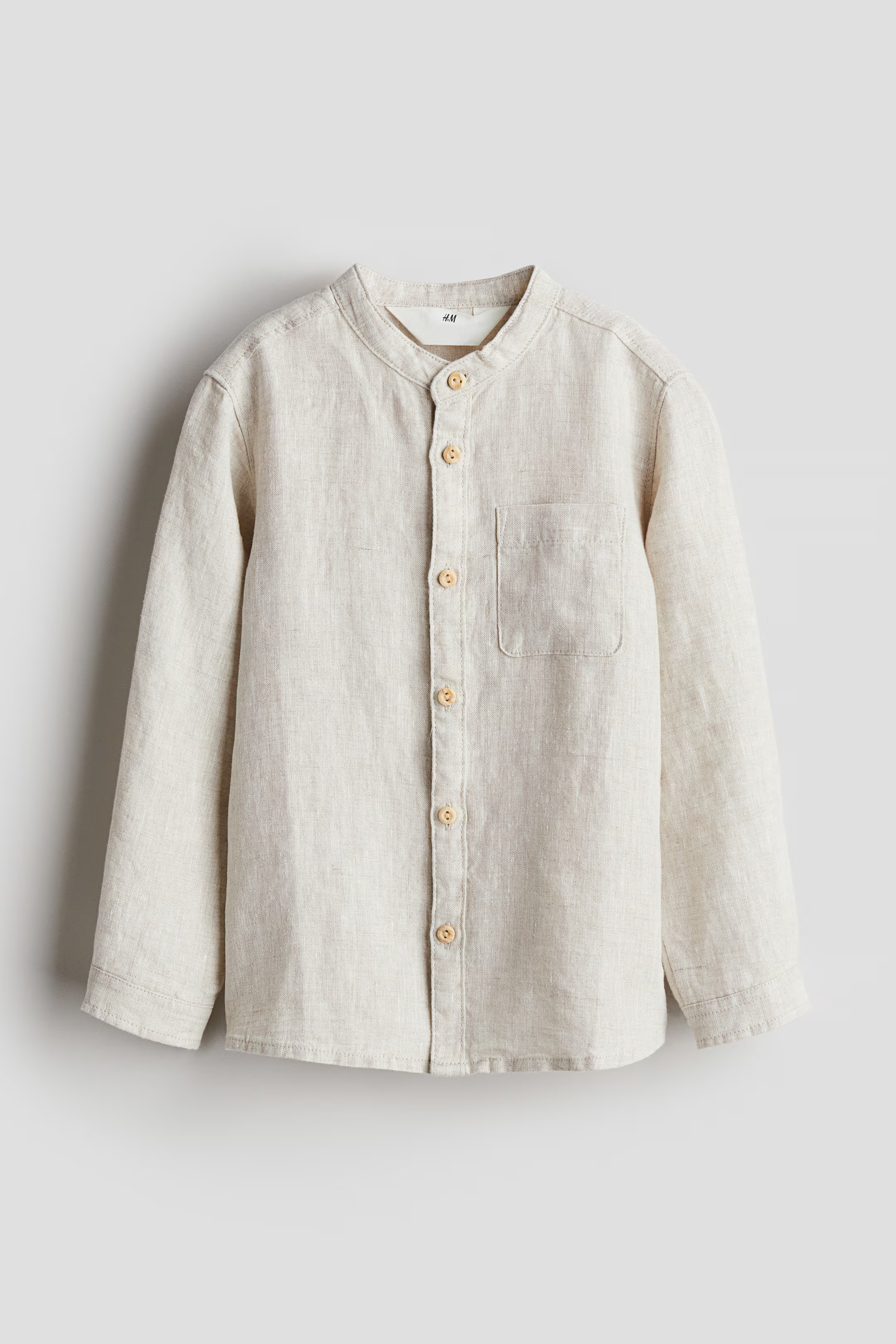 Linen Band Collar Shirt | H&M (US + CA)