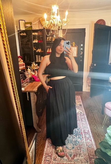 The perfect black boho maxi skirt- with pockets! For reference I’m 5’4 and it’s a good length as long as you like it high waisted. 

#LTKxPrimeDay #LTKcurves