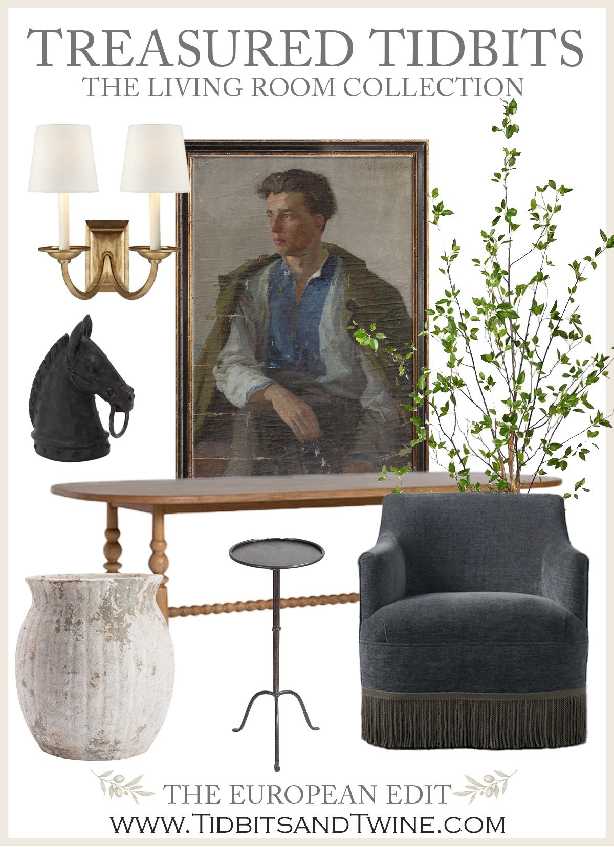 Welcome to Treasured Tidbits: The Living Room Collection — a curated edit of timeless, European-inspired pieces that feel warm, worn, and wonderfully lived-in.

From sculptural lighting to heirloom-style art, each item brings character and charm to a collected, layered living space. If you love a home that tells a story, this one’s for you.

💫 Shop the full look below and bring a little European soul to your space.

#LTKhome
#EuropeanStyleDecor
#CollectedHome
#TraditionalWithATwist
#OldWorldDecor
#TimelessDesign
#WarmMinimalism
#InteriorStyling
#HomeWithCharacter
#TheEuropeanEdit
#TidbitsAndTwine
#TreasuredTidbits


#LTKHome #LTKFindsUnder100 #LTKStyleTip