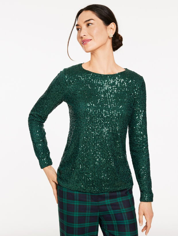 Sequin Crewneck Tee | Talbots