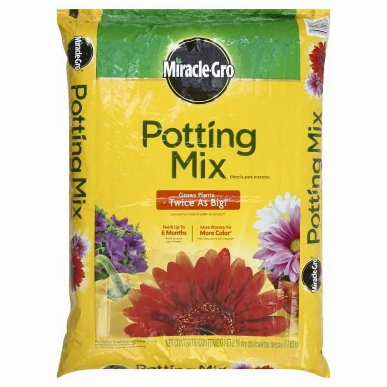 Miracle-Gro Potting Mix, For Container Plants, Flowers, Shrubs, 16 qt. | Walmart (US)