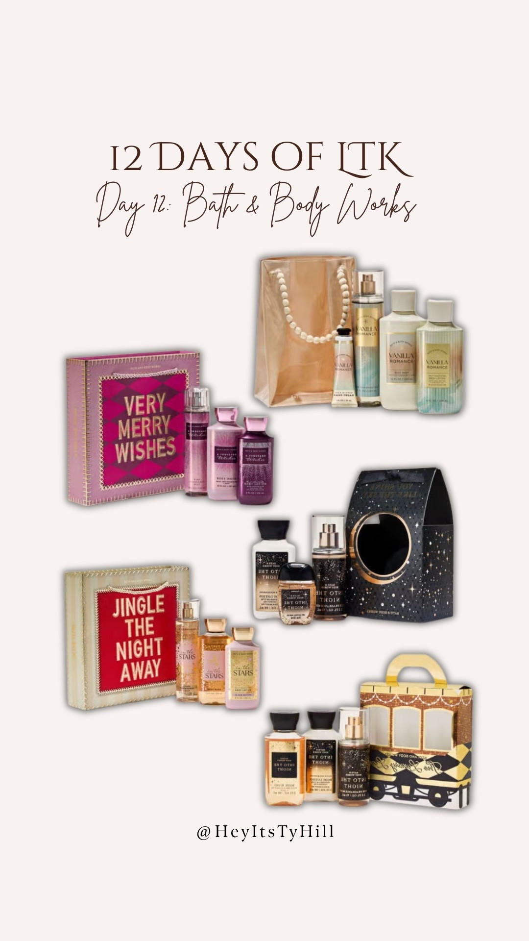 12 days of LTK sales; Day 12, Bath & Body Works! $4.95 all body care! Shop your go-to scents

#LTKPetite #LTKGiftGuide #LTKHoliday