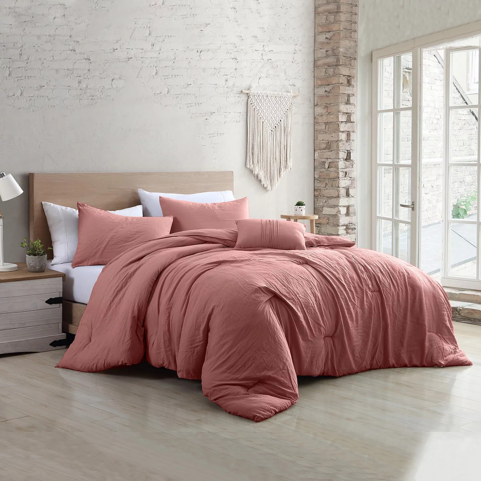 Modern Threads Beck Comforter Set with Coordinating Throw Pillow, Dark Pink | Kohl's