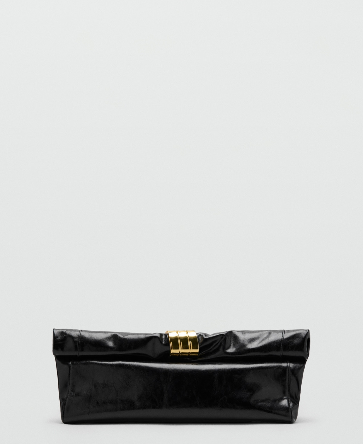 Mango Women's Metal Detail Leather Handbag - Black | Macy's