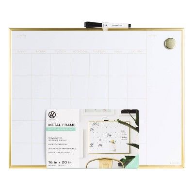 16" x 20" Dry Erase Calendar Board - Gold - U-Brands | Target