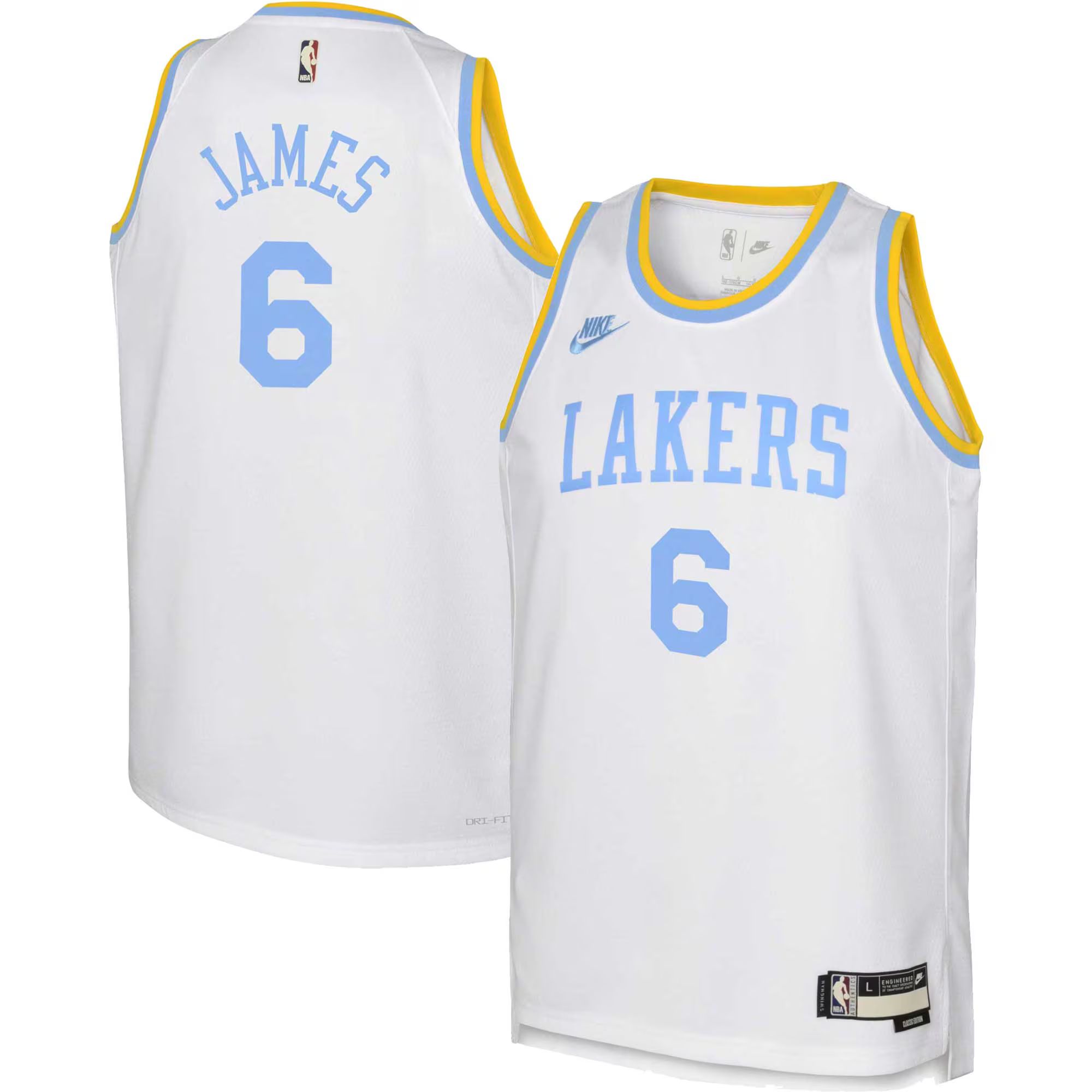 Youth Los Angeles Lakers LeBron James Nike White 2022/23 Swingman Jersey - Classic Edition | NBA store