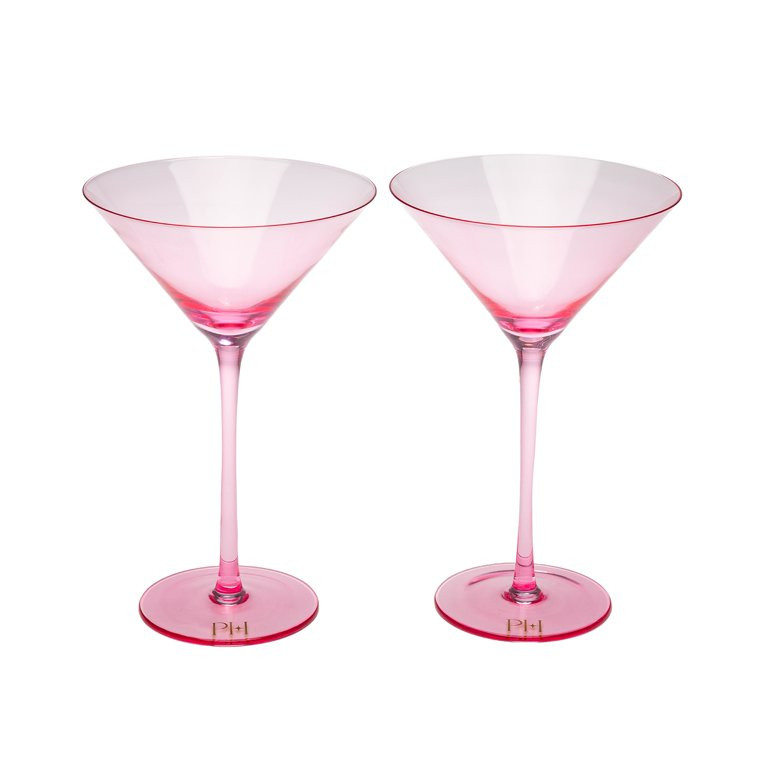 Paris Hilton Juego de Vidrio Martini de 2 Piezas, 8 oz / 236 ml, Rosa | Walmart (US)