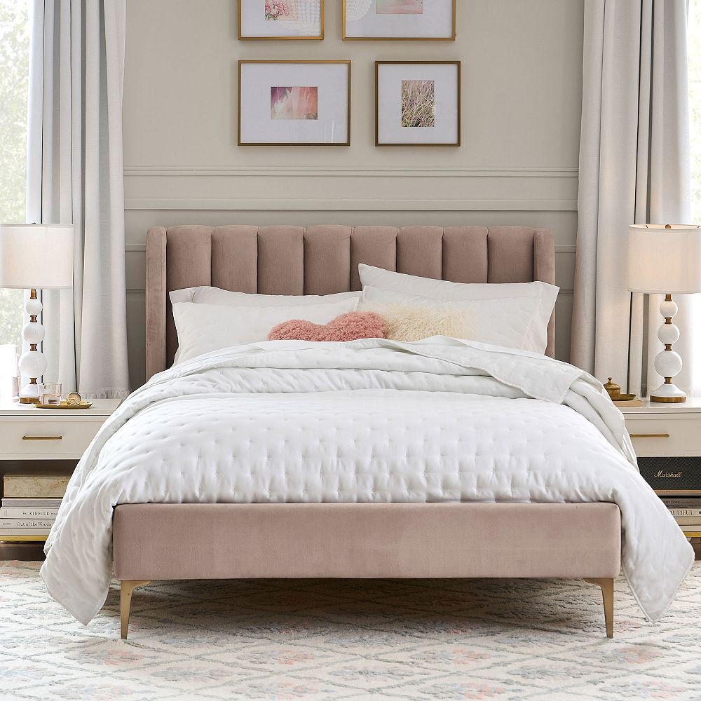 Avalon Channel Stitch Upholstered Bed | Pottery Barn Teen