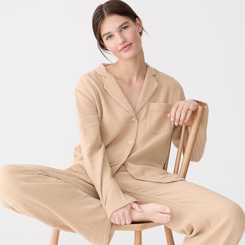 Soft gauze long-sleeve pajama set | J.Crew US