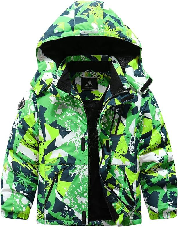 MOERDENG Kid's Ski Jacket Waterproof Winter Coat Boy's and Girl's Fleece Snowboarding Jackets wit... | Amazon (US)