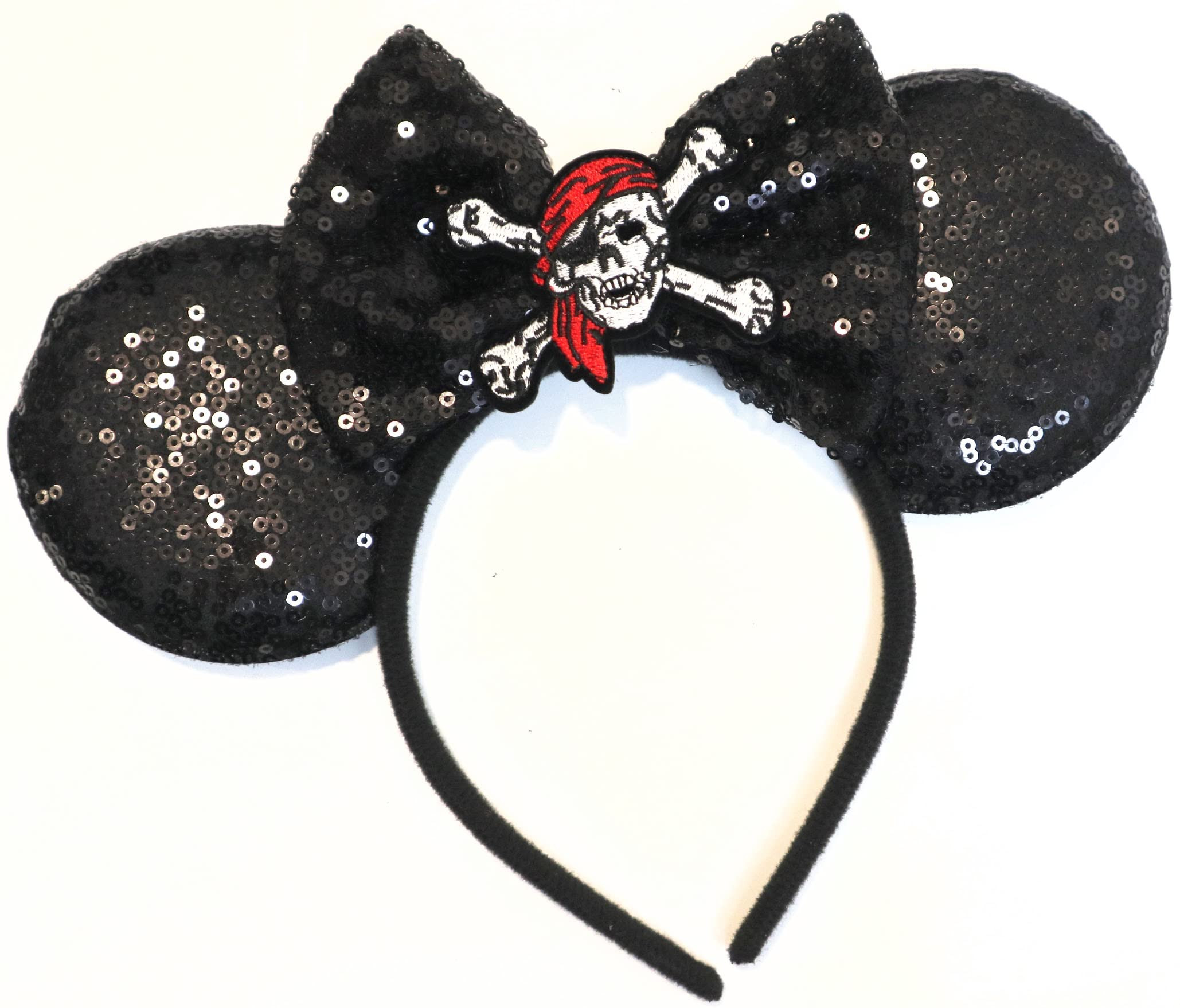 CLGIFT Pirate Minnie Mouse Ears, Cruise Ears, Silver Black Blue Rainbow Sparkle Classic Red Sequi... | Amazon (US)