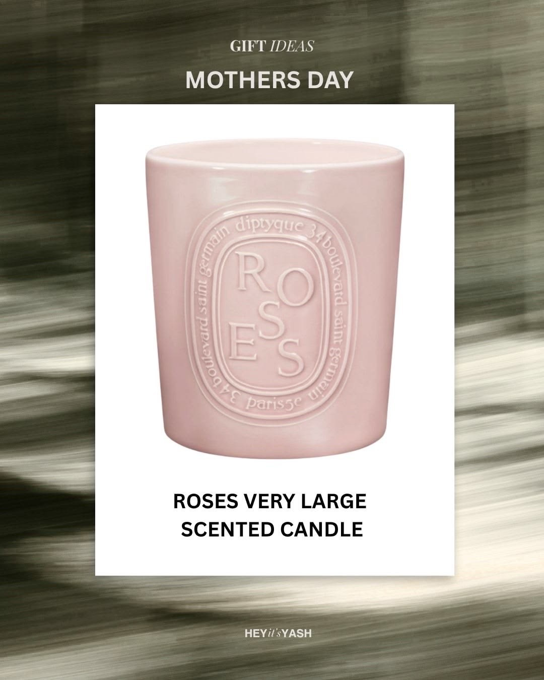 If she doesn’t have this candle yet, now’s the time. The Diptyque Roses large scented candle is one of those gifts that feels genuinely luxurious the second she opens it. MothersDay #MothersDayGiftIdeas #Diptyque #DiptyqueCandle #DiptyqueRoses #LuxuryCandle #GiftForMom #MothersDayGifts2026 #GiftGuide #ScentedCandle #HomeFragrance #GiftInspo #ForHer #heyitsyash

#LTKMothersDay #LTKselfcare #LTKHome