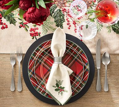 Stewart Plaid Stoneware Dinner Plates - Set of 4 | Pottery Barn (US)