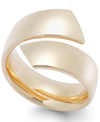 Italian Gold Bypass Ring in 14k Yellow Gold and 14k White Gold - Macy's | Macy's