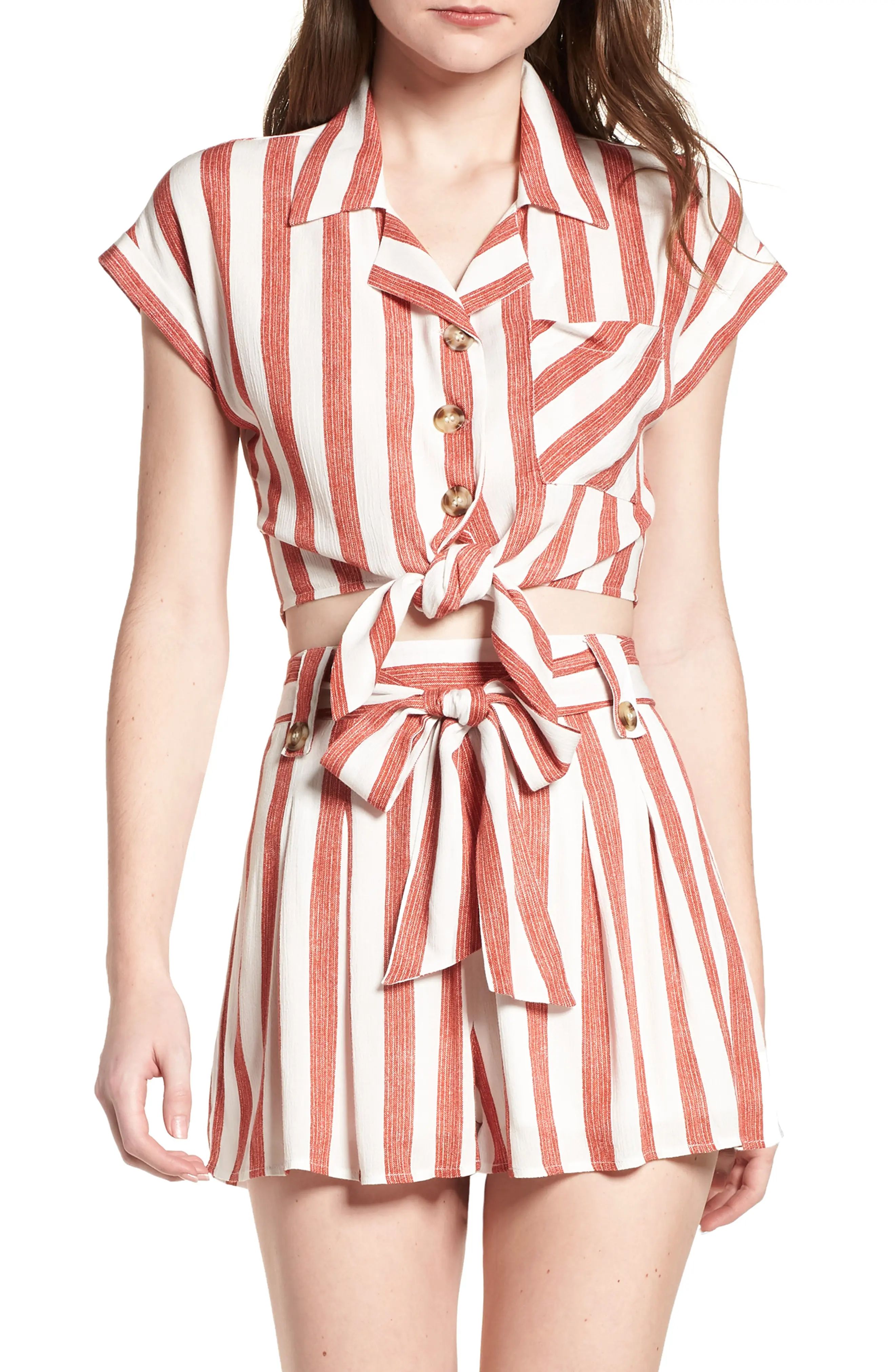 Stripe Tie Front Top | Nordstrom