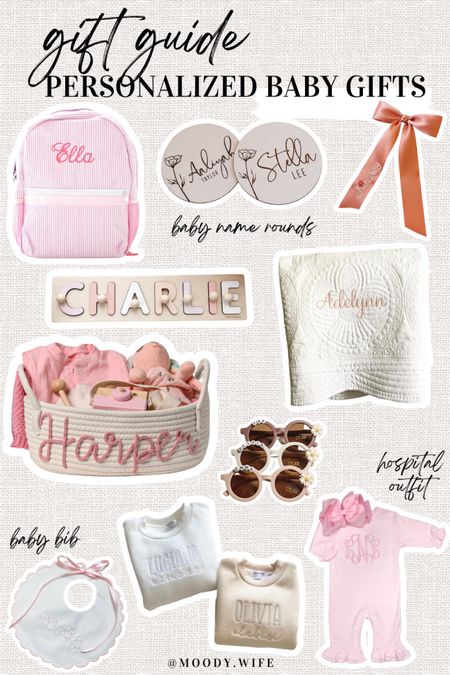 personalized baby girl gifts // sunglasses // velvet bow // baby blanket // baby book bag // month plates // kids name basket 

#LTKkids #LTKstyletip #LTKbaby