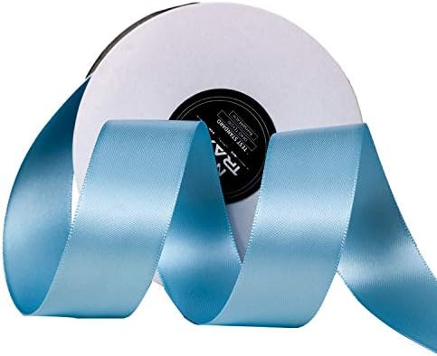 NOYI TRAXD 20 Yards Light Blue 1 inch Wide Double Faced Polyester Satin Ribbon for Craft,Wedding,Gif | Amazon (US)