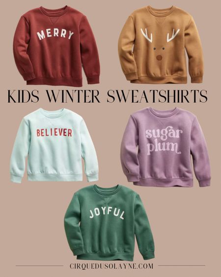 Kids Christmas sweatshirts. Kids holiday sweatshirts. Little Co sweatshirts for kids. 

#LTKHolidaySale #LTKkids #LTKHoliday