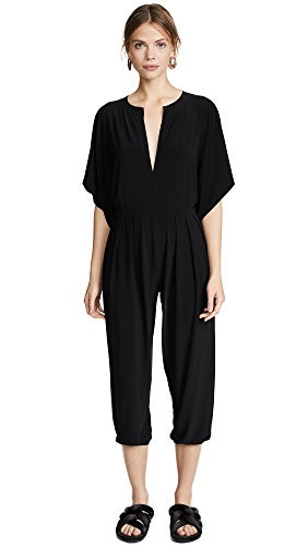 KAMALIKULTURE Women's Rectangle Jog Jumpsuit, Black, X-Large | Amazon (US)