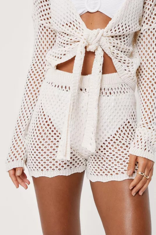 Crochet High Waisted Beach Cover Up Shorts | NastyGal (UK, IE)