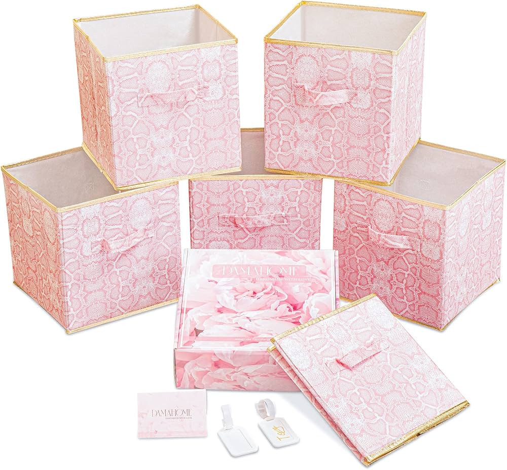 DAMAHOME Storage Cubes Organizer - 11 inch Foldable Bins, Fabric Dual Handles Storage Box, Closet... | Amazon (US)