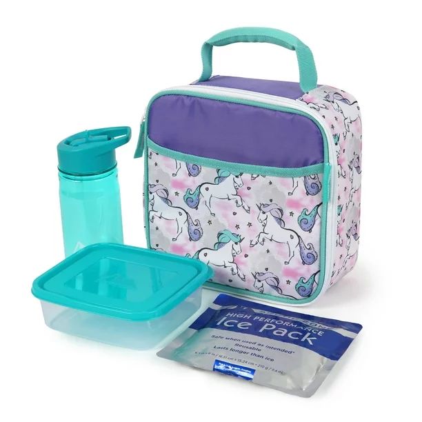 Arctic Zone Upright Reusable Lunch Box Combo with Accessories, Unicorn | Walmart (US)