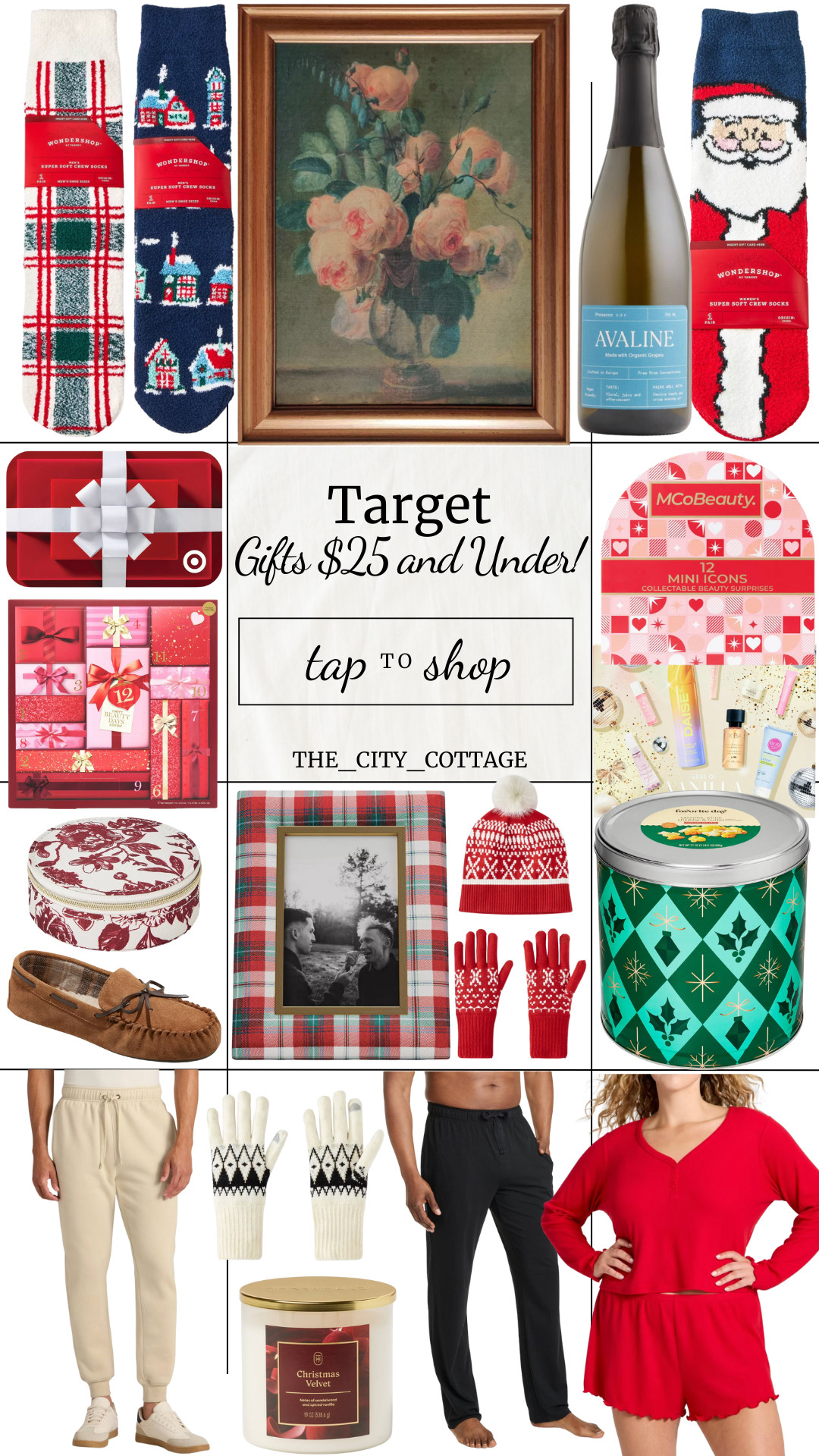 Target Gifts Under $25 🎁✨

Affordable, thoughtful, and so easy to gift. Rounding up my favorite Target finds for everyone on your list — cozy, cute, useful, and guaranteed to make them smile.

Swipe to shop:
 🖼️ Still-life framed print
 🍿 Popcorn mix trio
 🎄 Tartan photo frame
 ✨ Pajama set
 🧦 Men’s & women’s socks
 🎁 Target gift card
 🧤 Beanie + gloves sets
 🎉 Beauty advent calendars
 🤍 Best of vanilla fragrances set
 💄 Best of lip gift set
 💍 Jewelry cases
 🕯️ Candles
 🥿 Men’s slippers
 🖤 Men’s fleece joggers
 🥂 Avaline organic sparkling prosecco
Perfect for stockings, teachers, neighbors, coworkers — or a little self-gift while you’re at it 😉
#TargetGifts #TargetFinds #GiftsUnder25 #TargetHoliday #LTKGifts #LTKHoliday #GiftGuide2025 

 #LTKCyberWeek #LTKGiftGuide #LTKHoliday