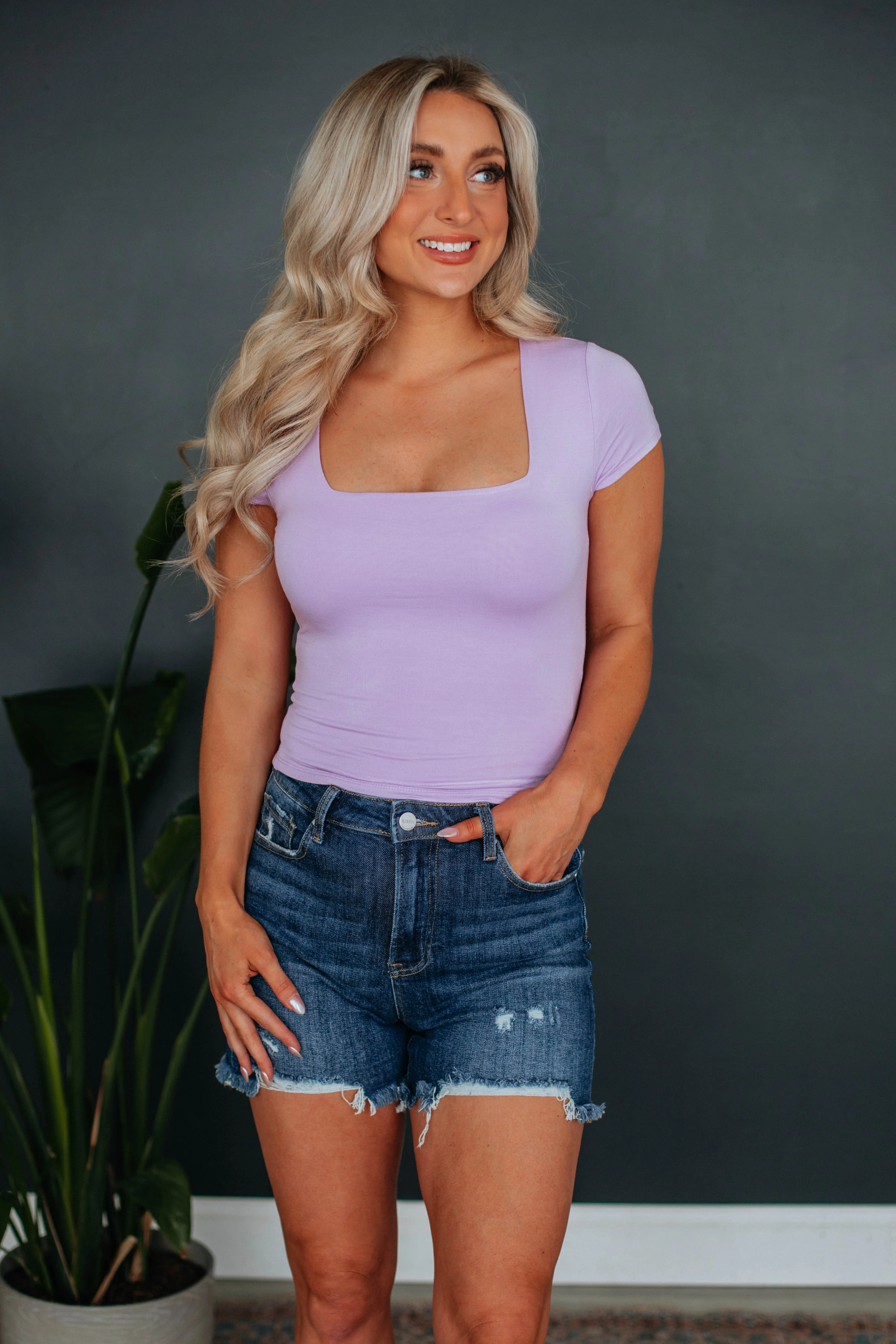 Jace Basic Top - Lavender | Wild Oak Boutique