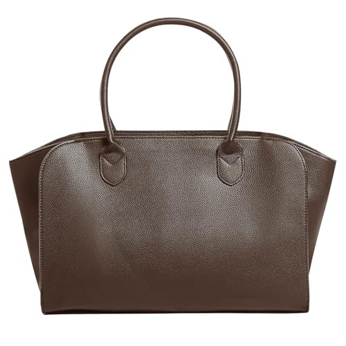 MAGICATELIER Laptop Tote Bag Purse For Women Work Leather Shoulder Satchel Handbag Large Multiple Pockets Zippers For Gifts | Amazon (US)