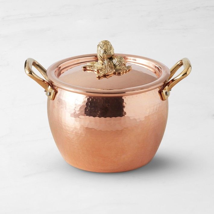 Ruffoni Historia Hammered Copper Stock Pot with Artichoke Knob | Williams-Sonoma