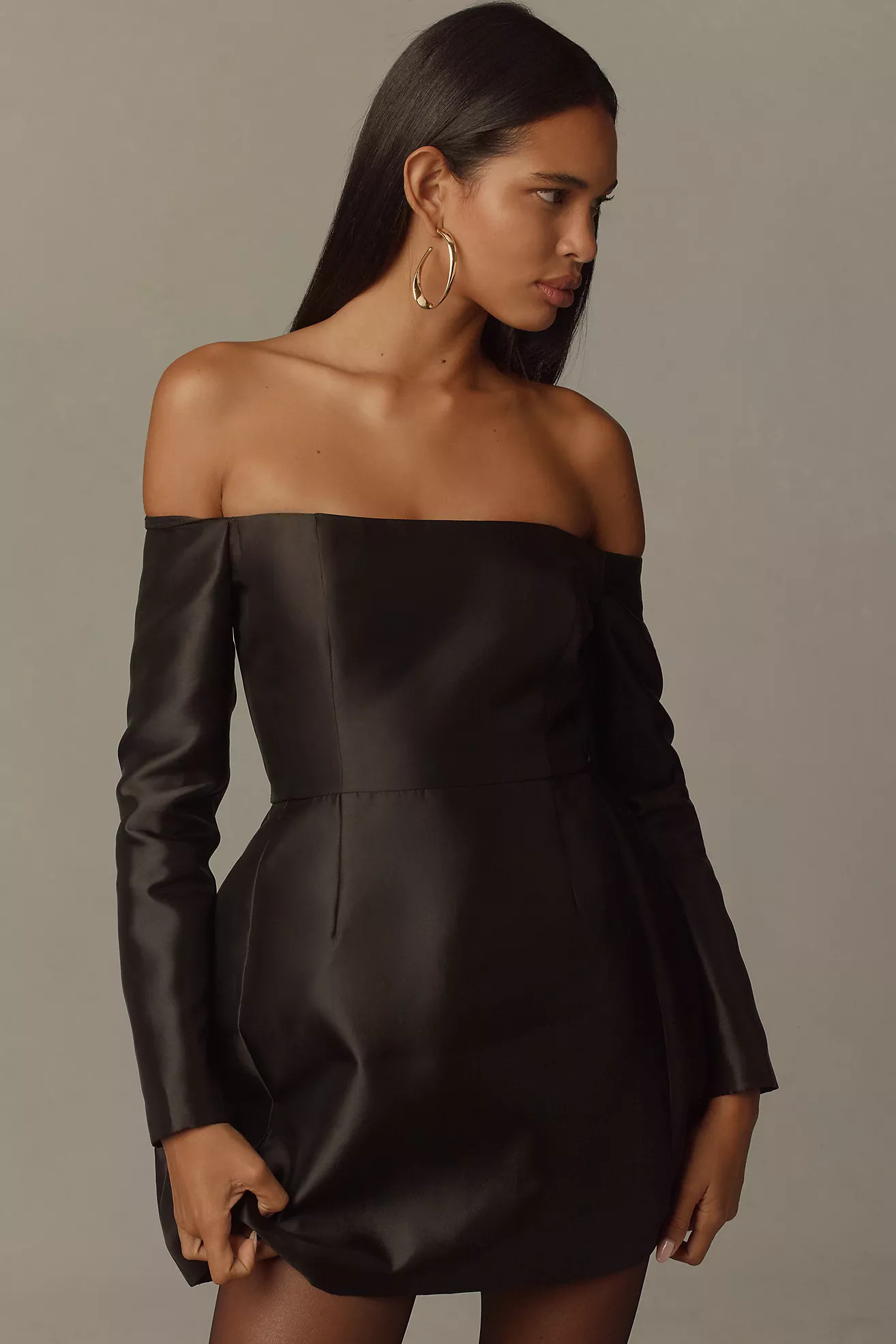 Hutch Long-Sleeve Off-The-Shoulder Mini Dress | Anthropologie (US)