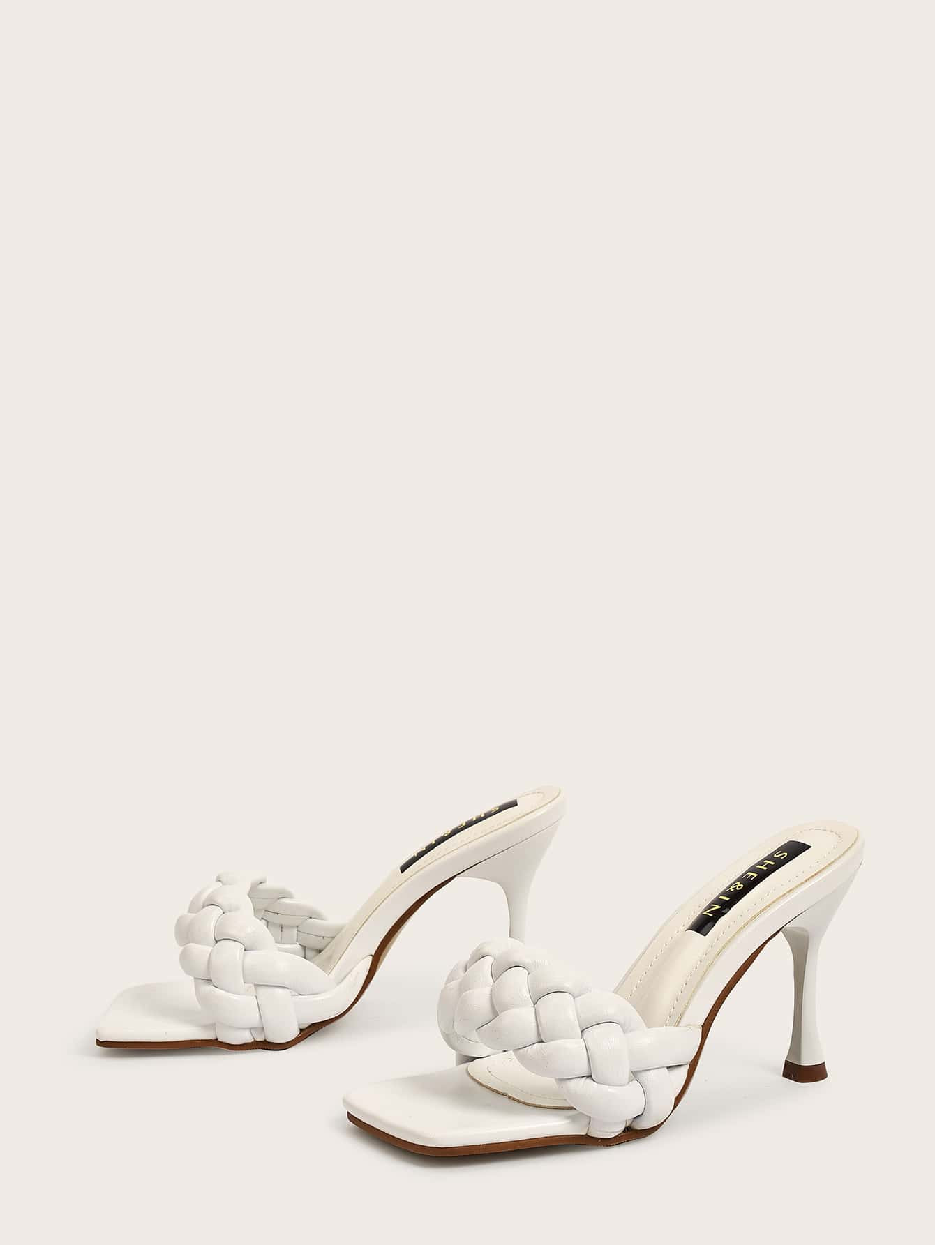 Braided Strap Kitten Heeled Mules | SHEIN