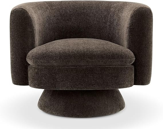 CHERS Swivel Accent Chair, Mid Century Modern Round Barrel Chairs, Upholstered Velvet Fabric Home... | Amazon (US)