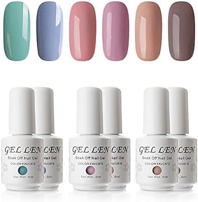 Gellen Crayon Series Gel Polish Set (6 Colors, 8ml Each, Gift Box) - UV Nail Gel Home Manicure | Amazon (US)