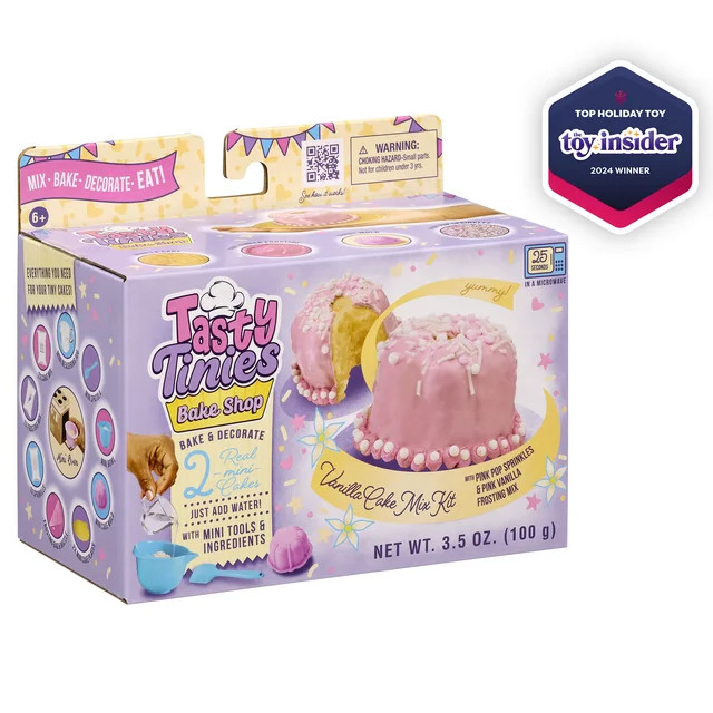 Tasty Tinies Bake Shop- Miniature Baking Set with Vanilla Cake, Pink Vanilla Frosting, Pink Sprin... | Walmart (US)