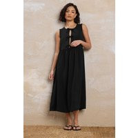 Pixiegirl Petite Tie Front Midi Dress In Black | Dorothy Perkins (UK)
