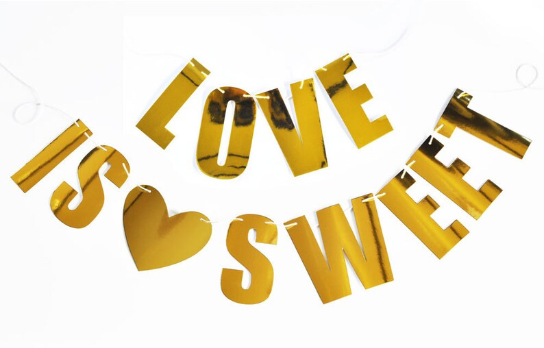 Love is Sweet Banner Garland Wedding Candy Buffet Banner - Etsy | Etsy (US)