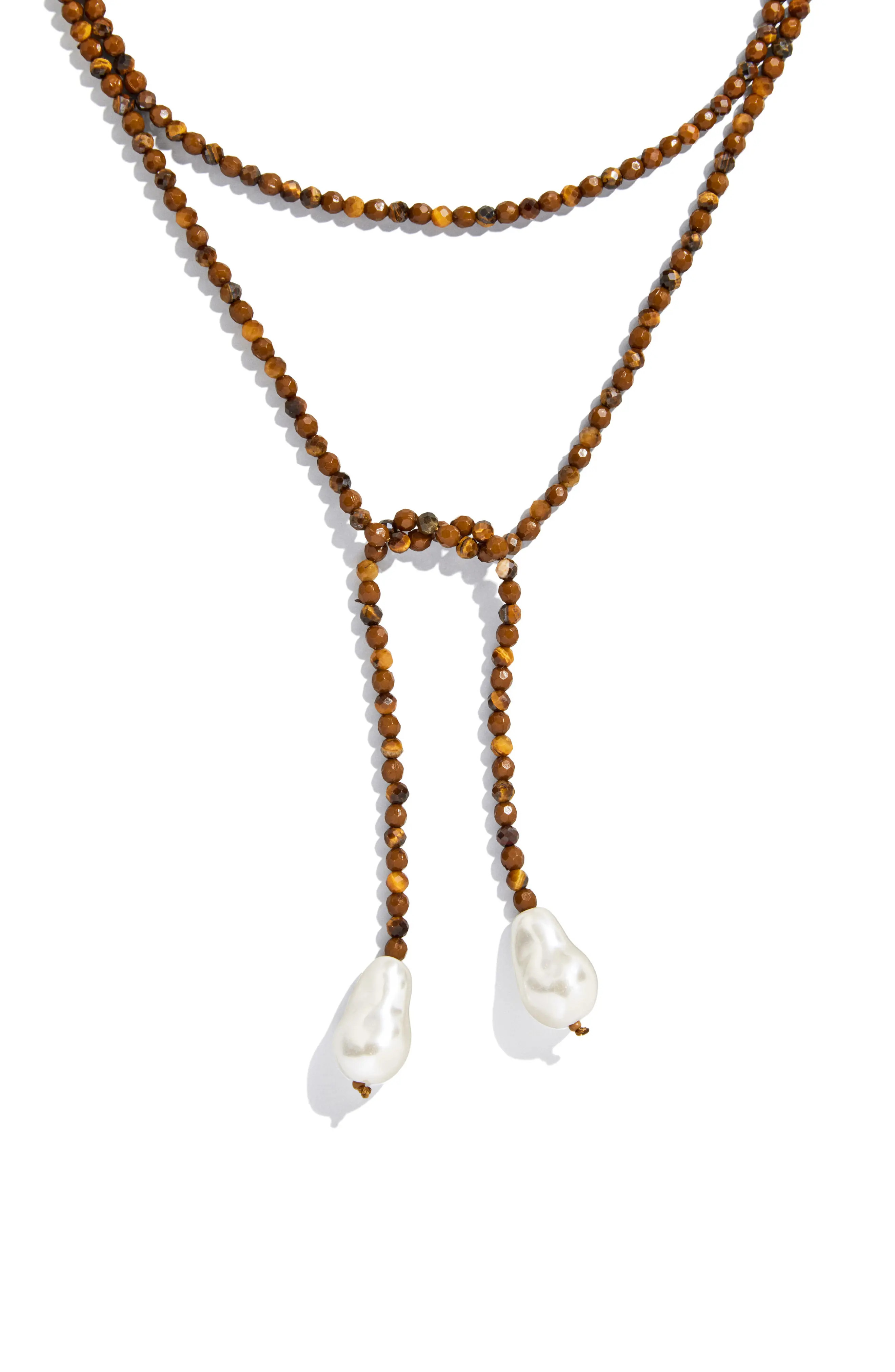 Faux Pearl & Faux Semi Precious Stone Wrap Necklace (Women) | Nordstrom | Nordstrom