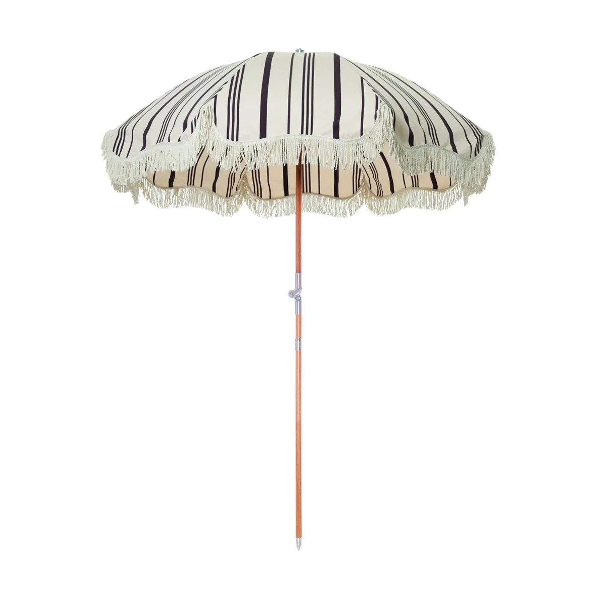 Premium Beach Umbrella - Vintage Black Stripe | Monika Hibbs Home