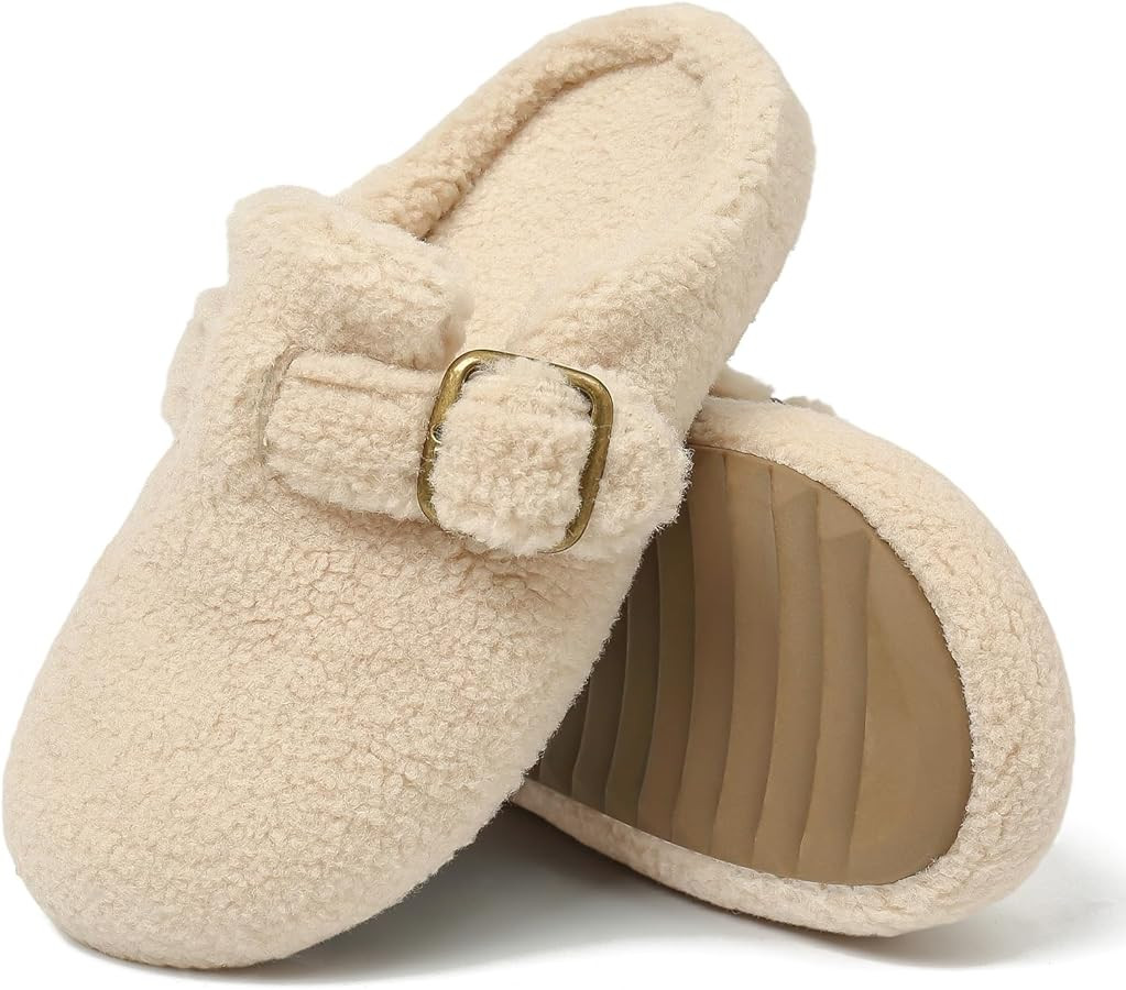 CicoMuin Women's Slip on Fuzzy Clogs with Adjustable Buckle Memory Foam Loafer Slippers with Pola... | Amazon (US)