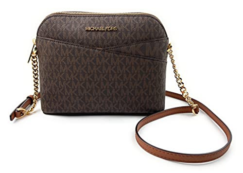 Michael Kors Jet Set Medium Crossbody Leather Handbag (BROWN) | Amazon (US)