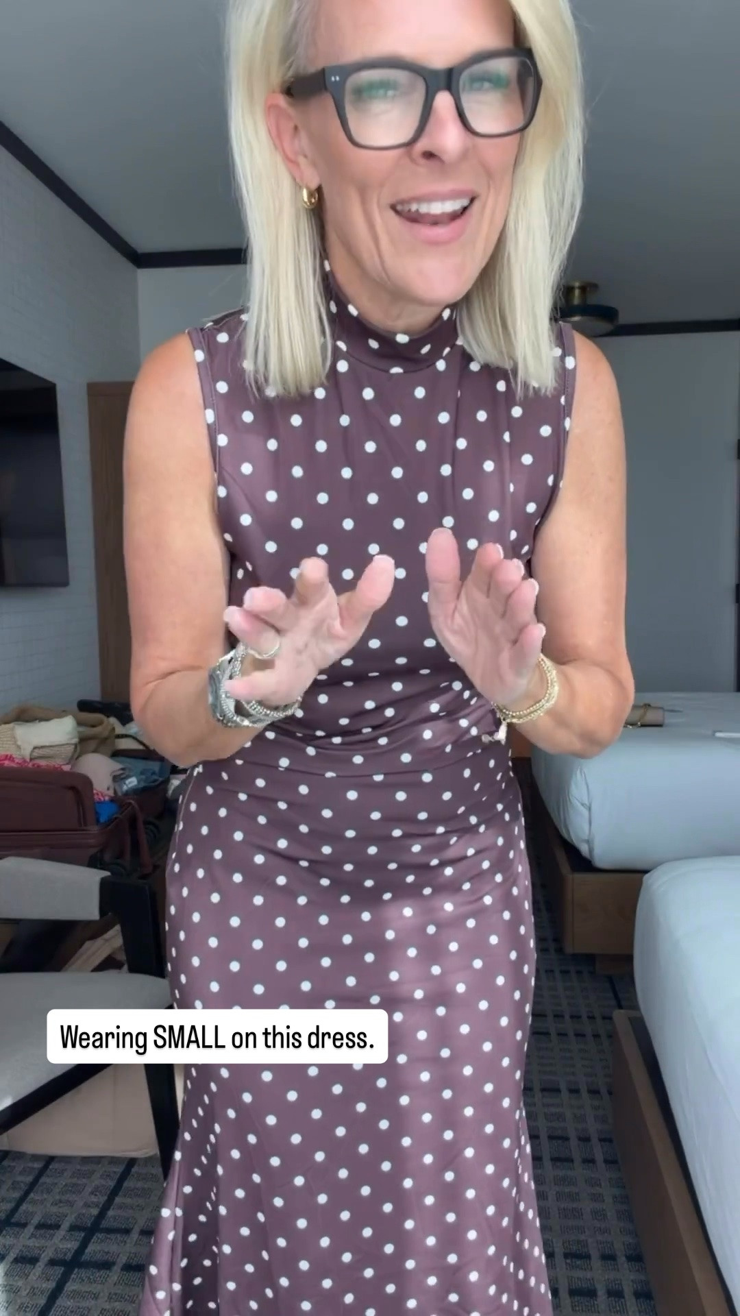 This dress is so flattering because it's form-fitting without feeling tight. It skims your shape beautifully while still leaving plenty of room to move comfortably. 

I was a little hesitant about the higher neckline at first, but once it's on, it doesn't feel restrictive at all, it's one of those pieces that's as comfortable as it is chic!

💡 LTK MADE EASY
❤️ Heart = Support my posts!
🔖 Save = Get sale & restock alerts
📋 Lists = Keep favorites organized
📲 Share = Send lists and products to a friend. Hello, Christmas List!
💬 Comment = Ask me anything about what I'm wearing. :-)

#LTKootd #LTKSeasonal #LTKOver40