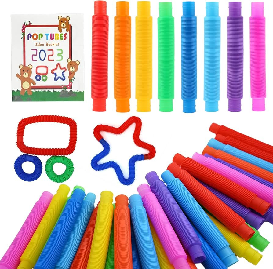 60 Pack Pop Tubes Sensory Toys, UrChoice Fine Motor Skills & Learning for Toddlers, Fidget Toys a... | Amazon (US)