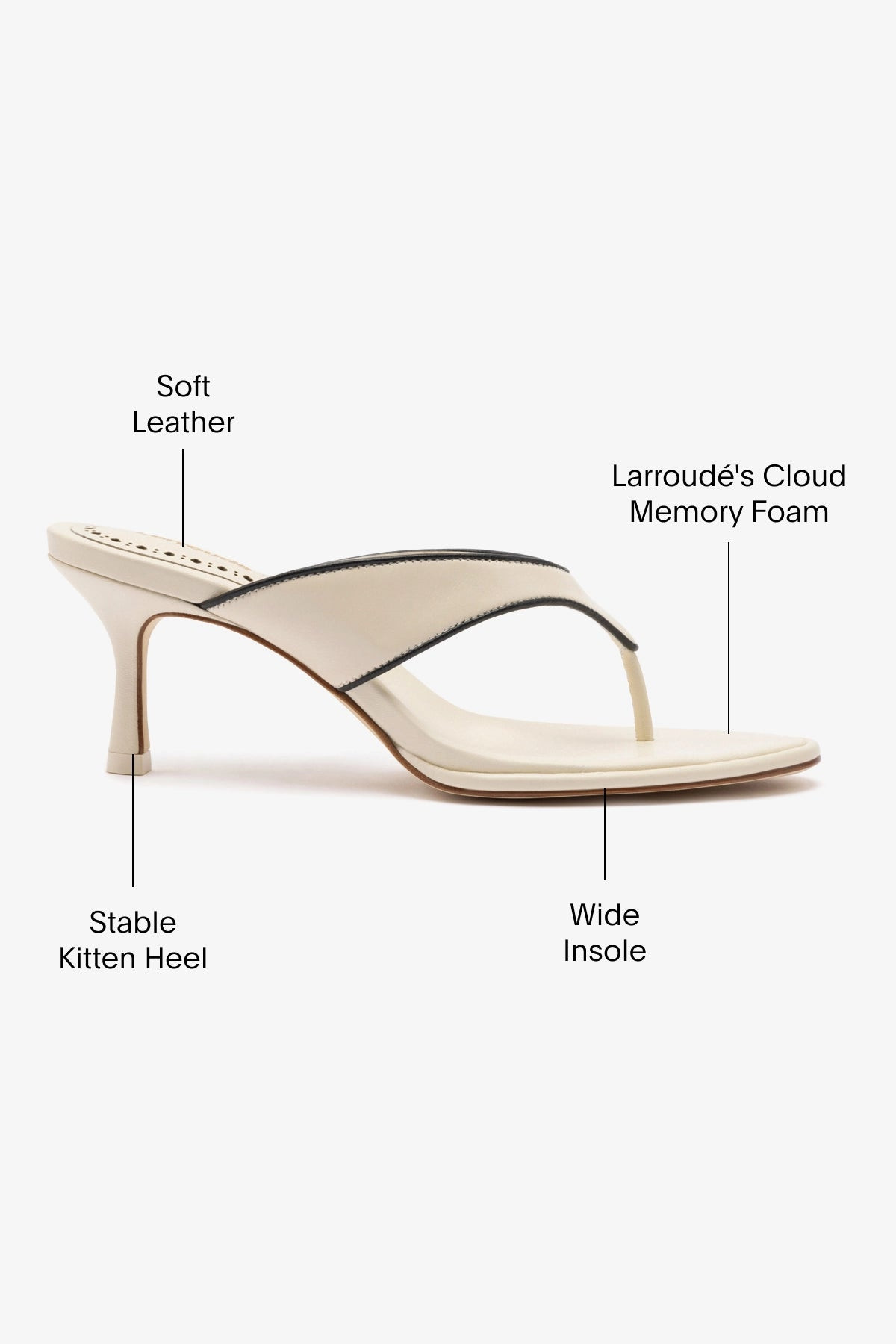 Gaia Sandal In Ivory Leather | Larroude