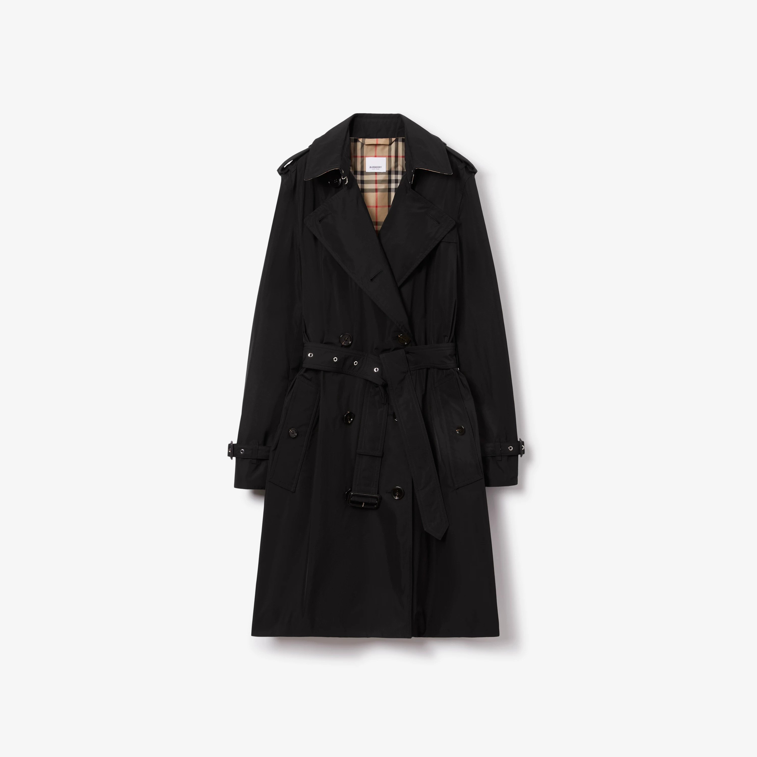 Mittellanger leichter Trenchcoat „Kensington“ (Schwarz) - Damen, Nylon | Burberry® | Burberry (DE)