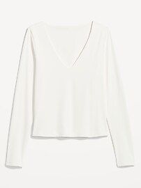 Long-Sleeve Double-Layer Sculpting Cropped T-Shirt for Women | Old Navy (US)